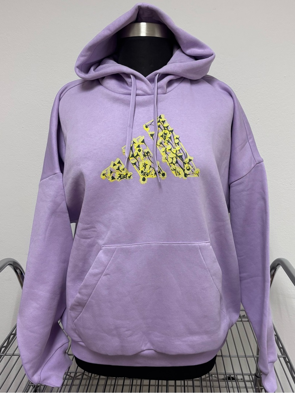 Adidas NWT Floral Badge Sport Hoodie 2XL Powder Plum Purple Fleece Sweatshirt